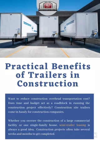 Practical Benefits of Trailers in Construction