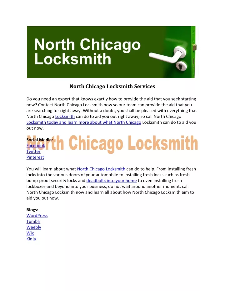 north chicago locksmith services do you need