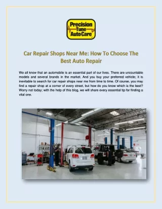 Best Car Repair Shops Near Me | Precision Tune Auto Care