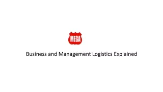 Business and Management Logistics Explained