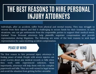 The Best Reasons to Hire Personal Injury Attorneys