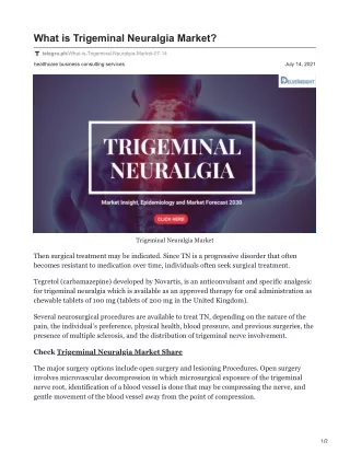what is trigeminal neuralgia market