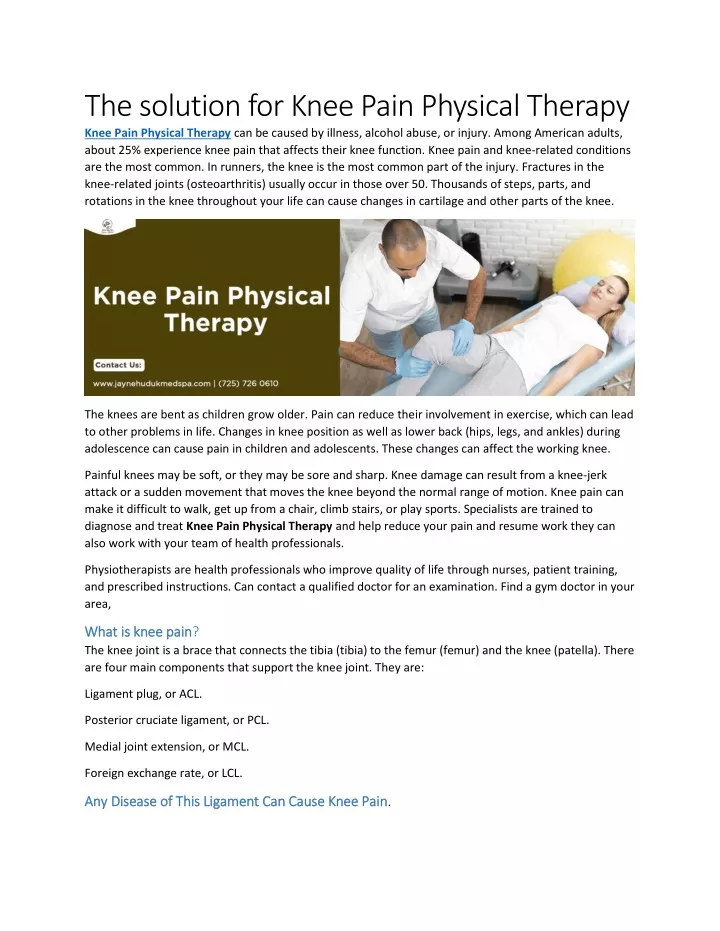 the solution for knee pain physical therapy knee