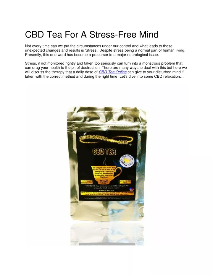 cbd tea for a stress free mind