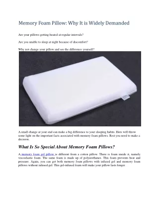 memory foam pillow why it is widely demanded