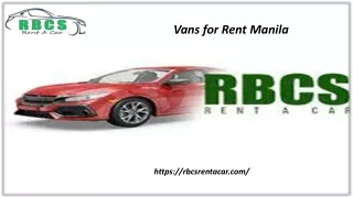 Vans for Rent Manila | RBCS Rent a Car
