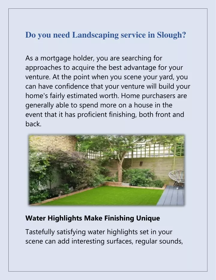 do you need landscaping service in slough
