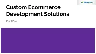 Custom Ecommerce Development Solutions