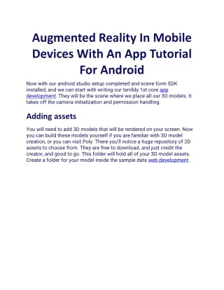 augmented reality in mobile devices with