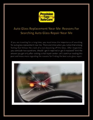 Seeking For The Best Auto Glass Replacement Services Near Me