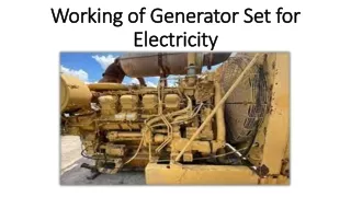 working of generator set for electricity