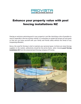 enhance your property value with pool fencing