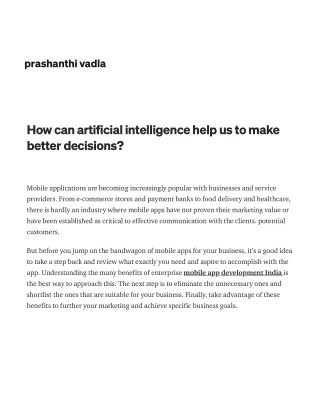 How can artificial intelligence help us to make better decisions