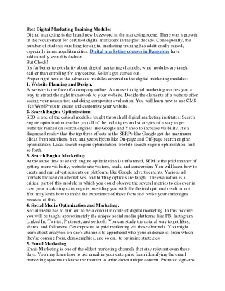 best digital marketing training modules digital