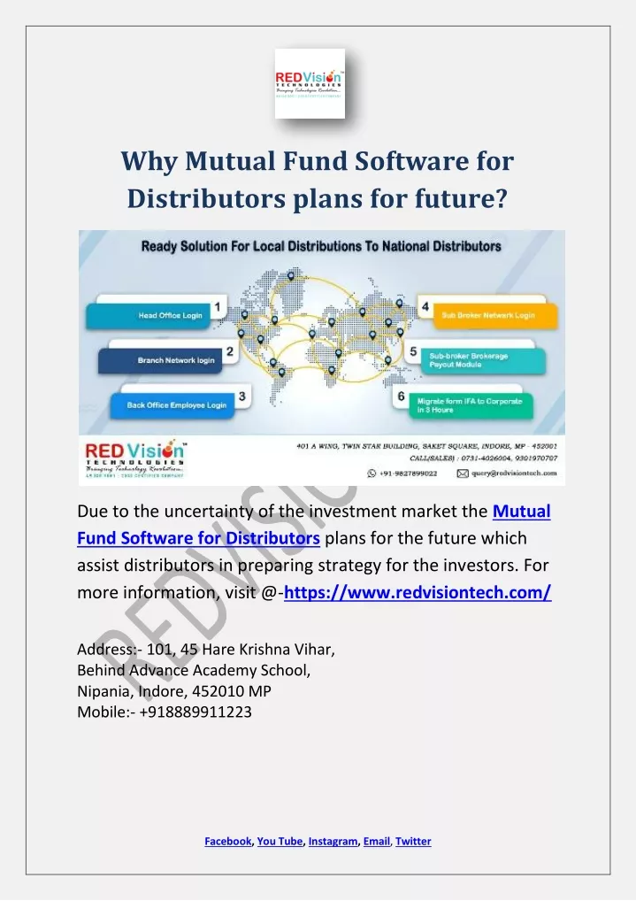 why mutual fund software for distributors plans