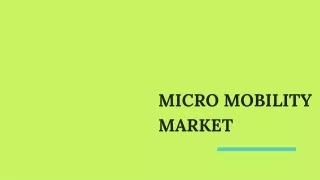 micro mobility market