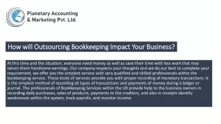 How will outsourcing bookkeeping impact your business