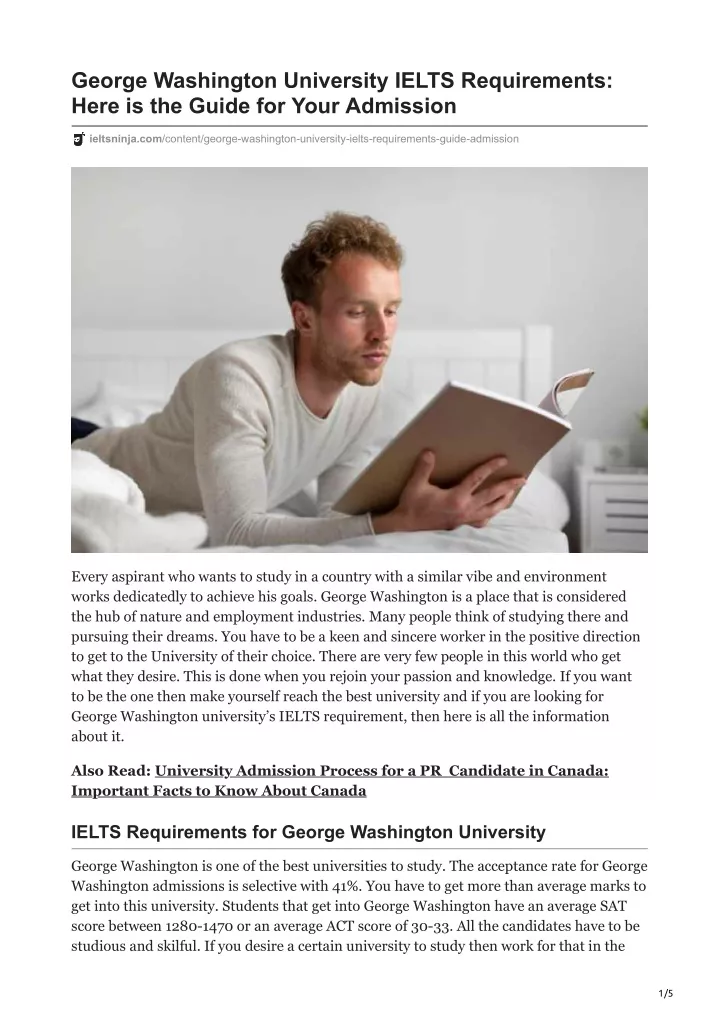 george washington university ielts requirements