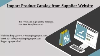 import product catalog from supplier website
