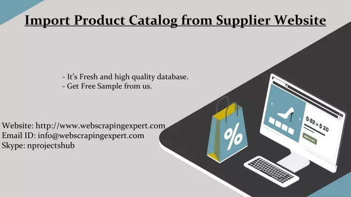 import product catalog from supplier website