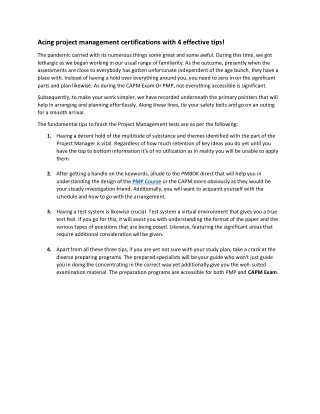 acing project management certifications with