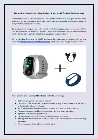 The Various Benefits of Using the Best Smartwatch for Health Monitoring