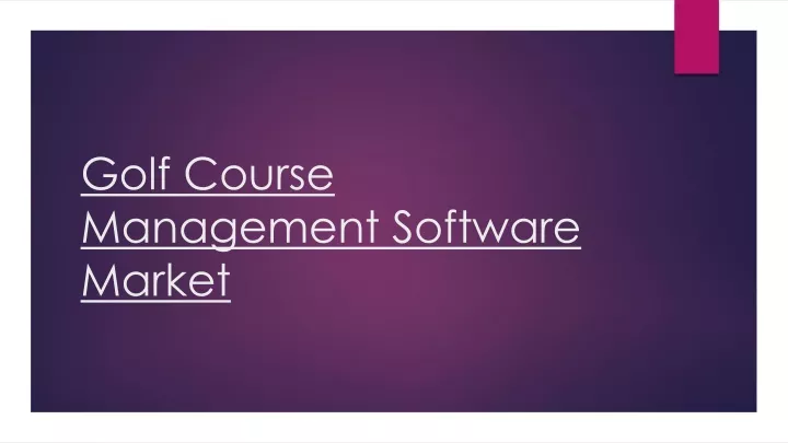 golf course management software market
