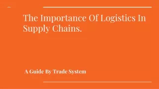 Importance Of Logistics Montreal In The Supply Chain