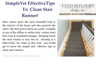 simple yet effective tips to clean stair runner