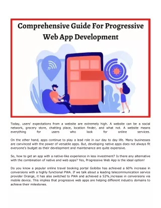 Comprehensive Guide For Progressive Web App Development