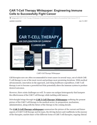 car t cell therapy whitepaper engineering immune