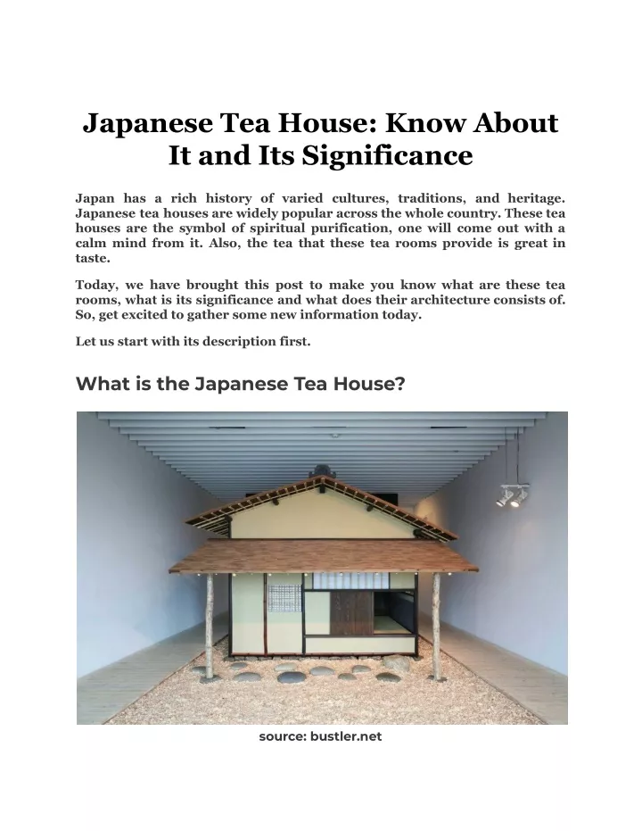 japanese tea house know about