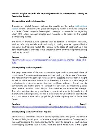 market insights on gold electroplating research