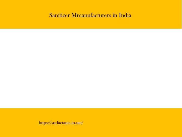 sanitizer mmanufacturers in india