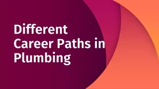 Different Career Paths in Plumbing