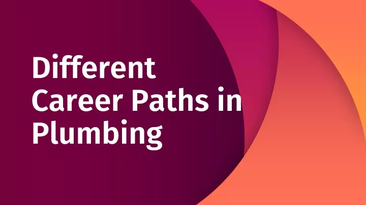 different career paths in plumbing