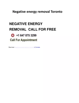 Negative Energy Removal Toronto - Palm Reader Toronto