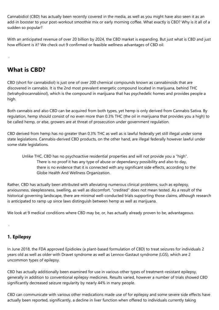 cannabidiol cbd has actually been recently