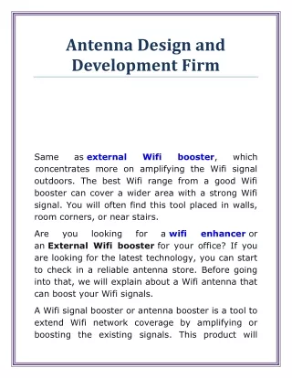 antenna design and development firm