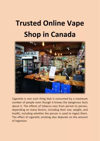 Trusted Online Vape Shop in Canada
