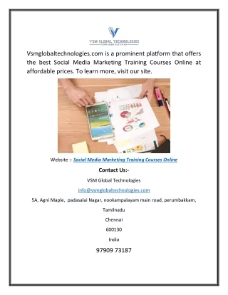 Social Media Marketing Training Courses Online Vsmglobaltechnologies