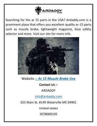 Ar 15 Muzzle Brake USA  Ardaddy