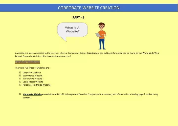 corporate website creation