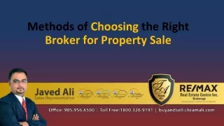 Methods of Choosing the Right Broker for Property Sale