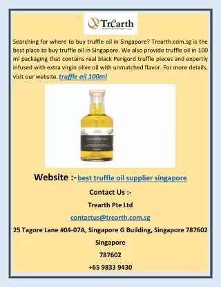 best truffle oil supplier singapore sd