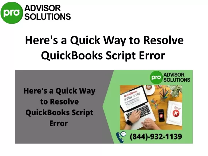 here s a quick way to resolve quickbooks script error