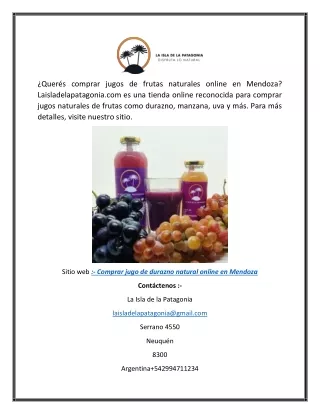 Comprar jugo de durazno natural online en Mendoza  Laisladelapatagonia