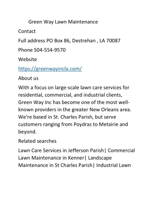 green way lawn maintenance