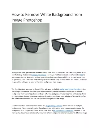 how to remove white background from image