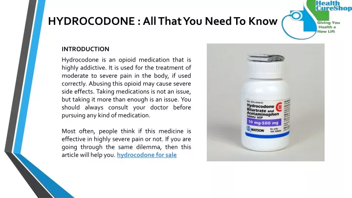 hydrocodone all that you need to know